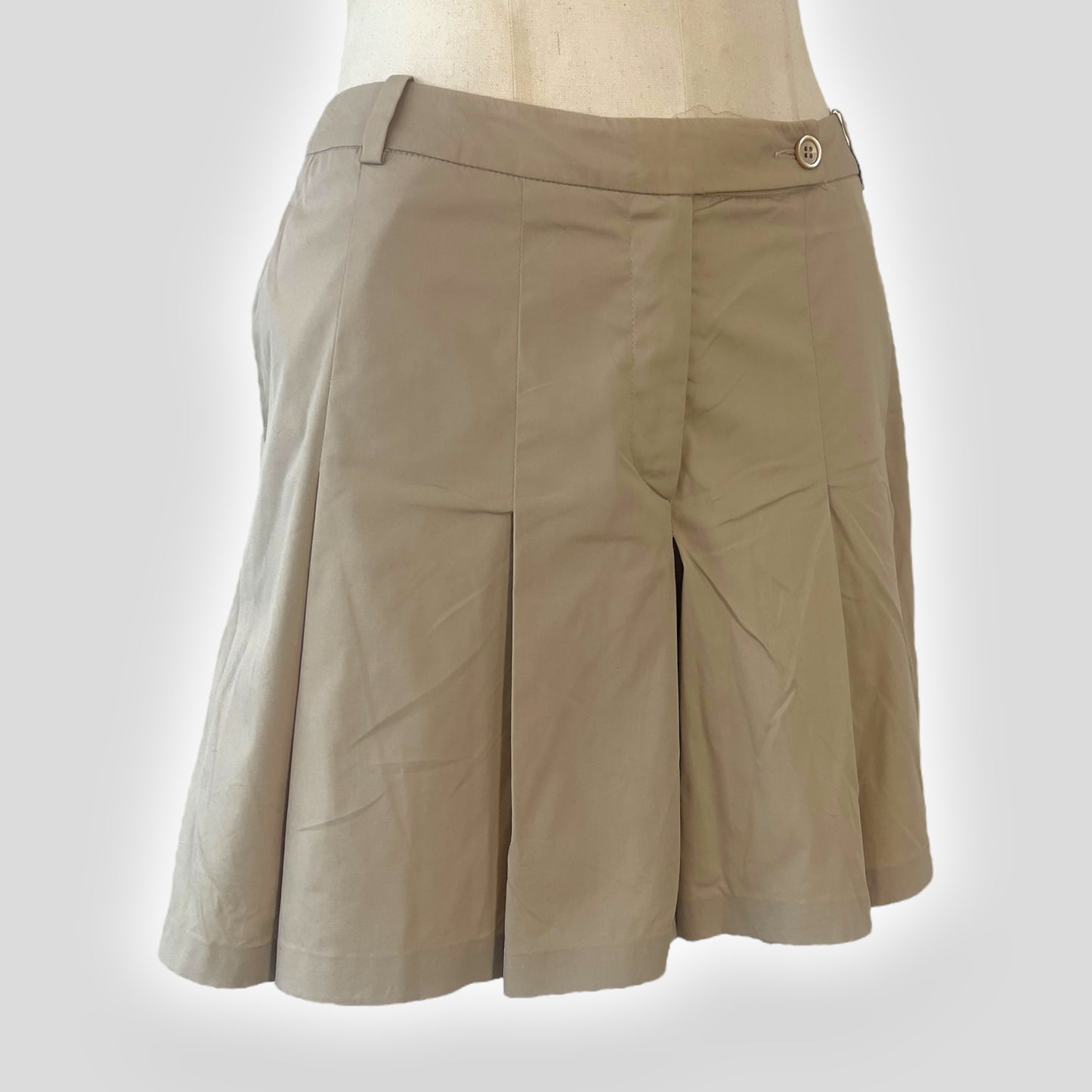 Prada Late 90s Khaki Pleated Skort