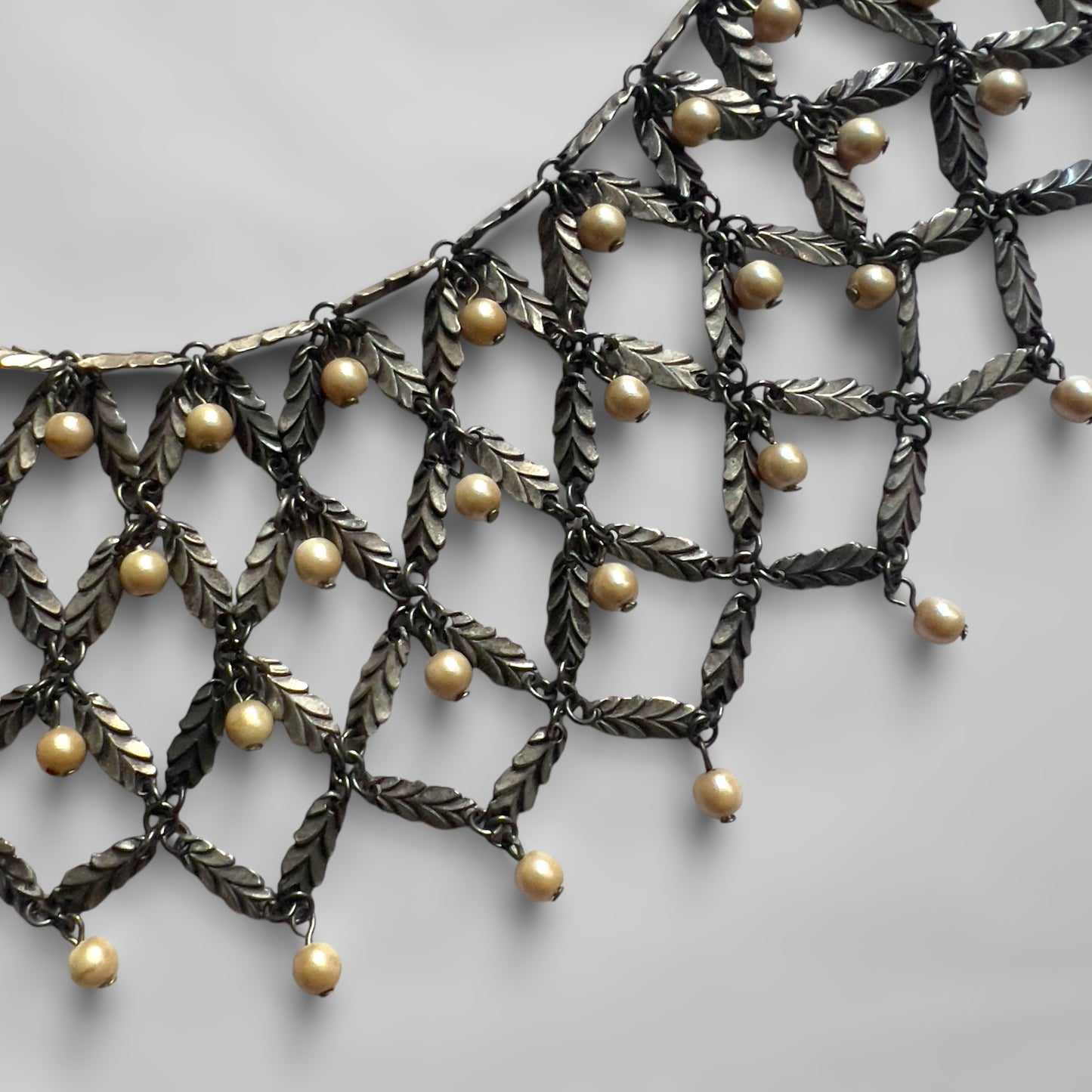 Christian Dior by John Galliano, Netted Pearl and Leaf Jewelry Set, Circa 1998