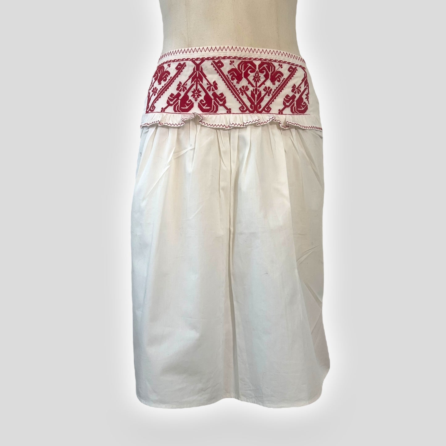 Miu Miu Embroidered Cotton Skirt, 2003