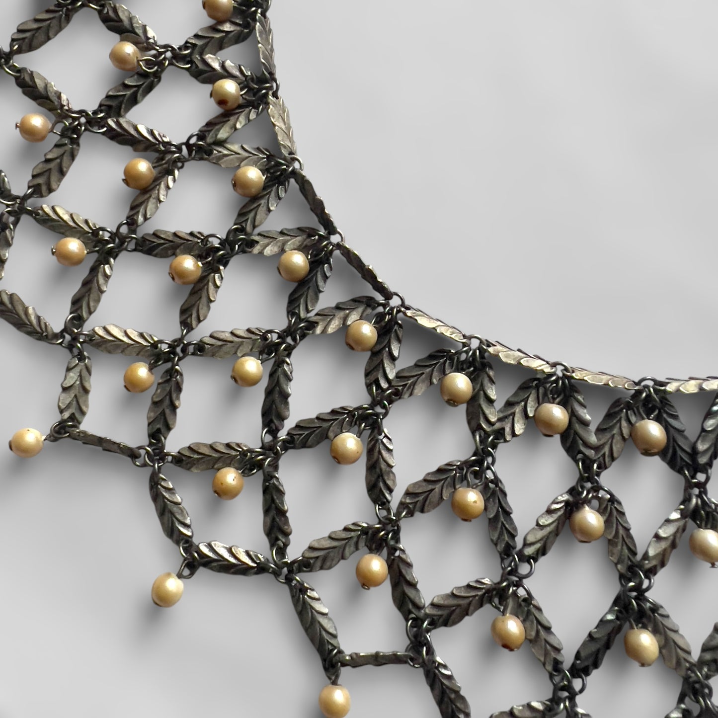 Christian Dior by John Galliano, Netted Pearl and Leaf Jewelry Set, Circa 1998