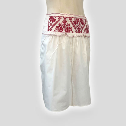 Miu Miu Embroidered Cotton Skirt, 2003