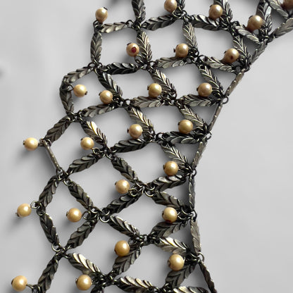 Christian Dior by John Galliano, Netted Pearl and Leaf Jewelry Set, Circa 1998