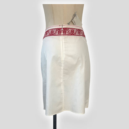 Miu Miu Embroidered Cotton Skirt, 2003