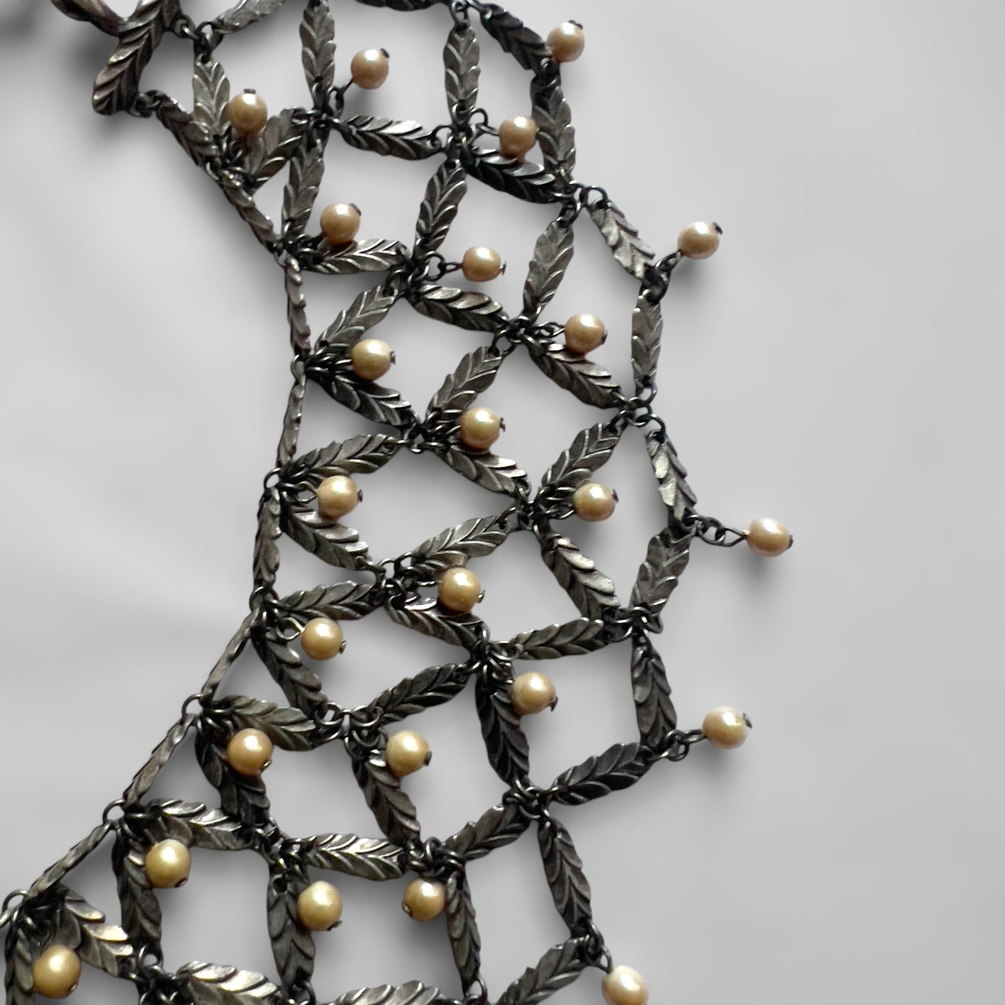 Christian Dior by John Galliano, Netted Pearl and Leaf Jewelry Set, Circa 1998