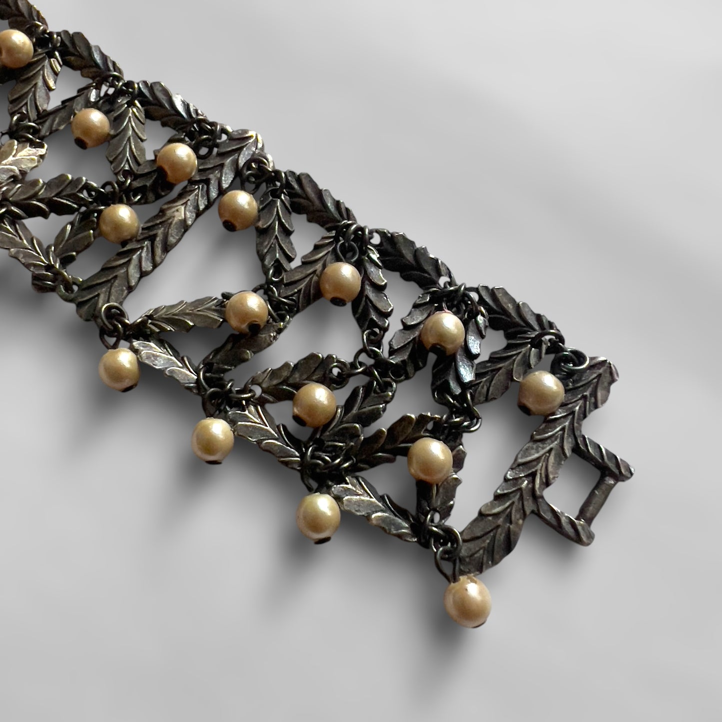 Christian Dior by John Galliano, Netted Pearl and Leaf Jewelry Set, Circa 1998