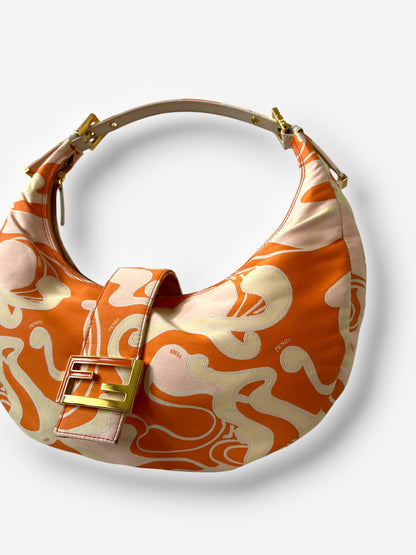 Fendi Vintage Psychedelic Print mama Croissant Bag
