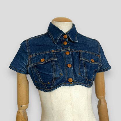 Jean Paul Gaultier ultra cropped denim top