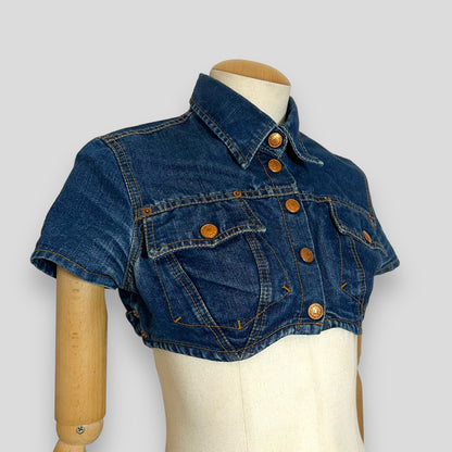 Jean Paul Gaultier ultra cropped denim top