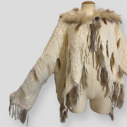 John Galliano Vintage Rabbit Fur Vest Jacket, Early 2000s