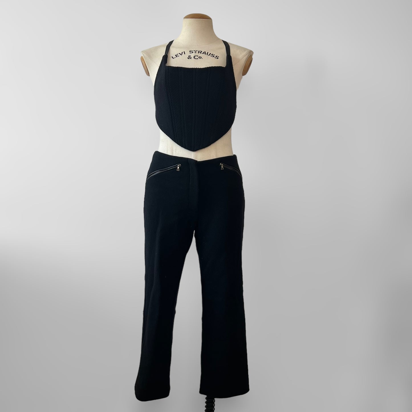 Prada 1999 wool pants + corset set