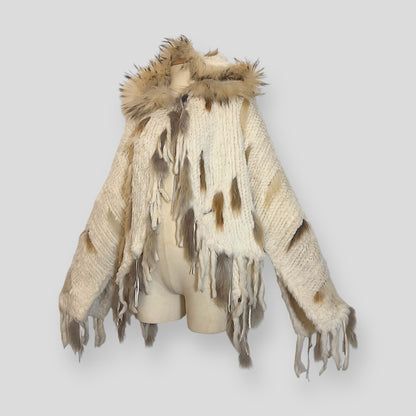 John Galliano Vintage Rabbit Fur Vest Jacket, Early 2000s