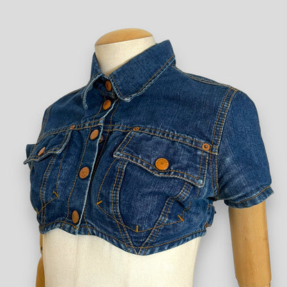 Jean Paul Gaultier ultra cropped denim top