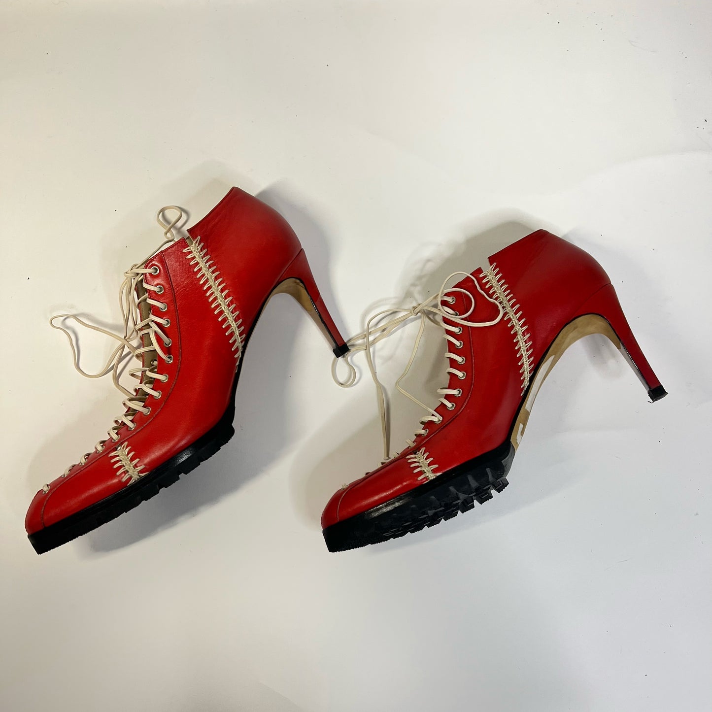 2002 Versace runway red heels