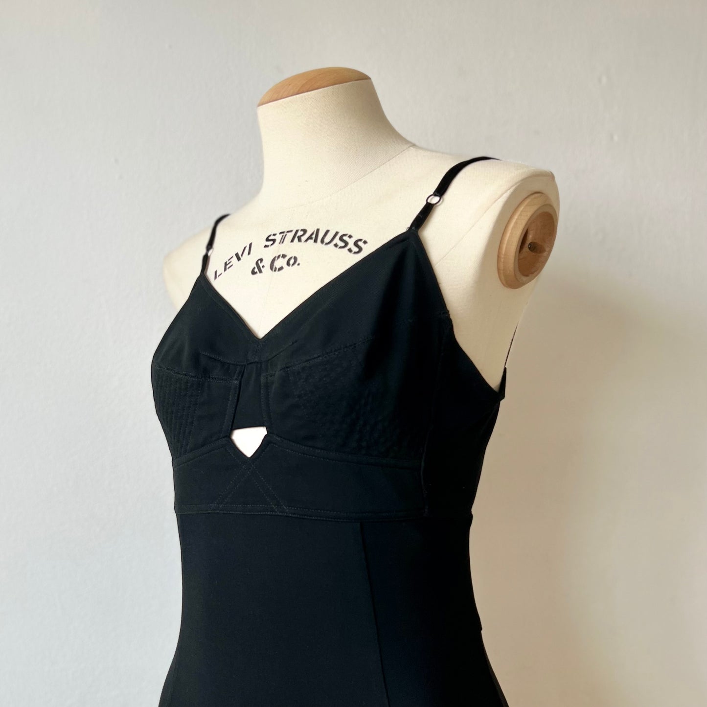 90s Dolce & Gabbana cut out bralette bodycon black dress