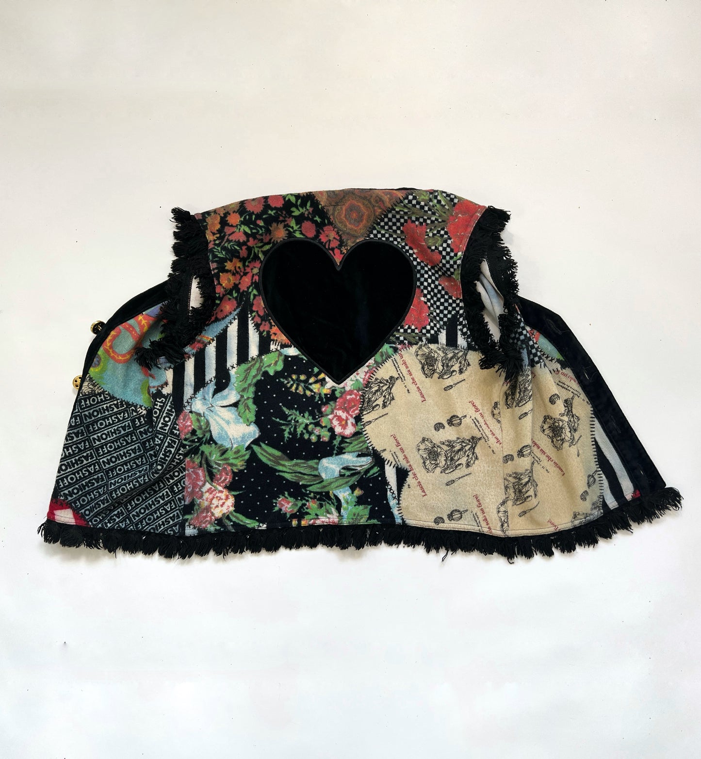 90s Moschino velvet heart patches vest