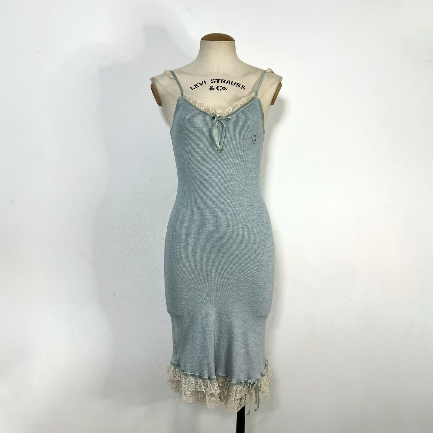 Blumarine blue ruffle dress