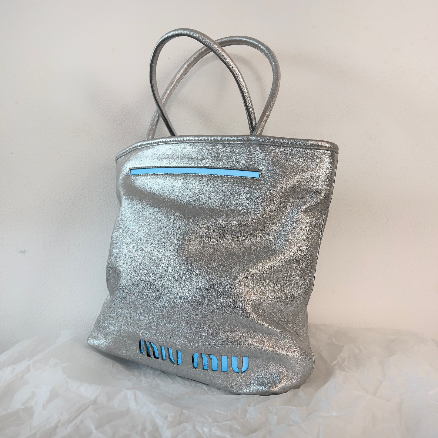 Miu Miu 2001 silver light up bag