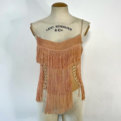 Dolce & Gabbana 2001 fringe bustier top