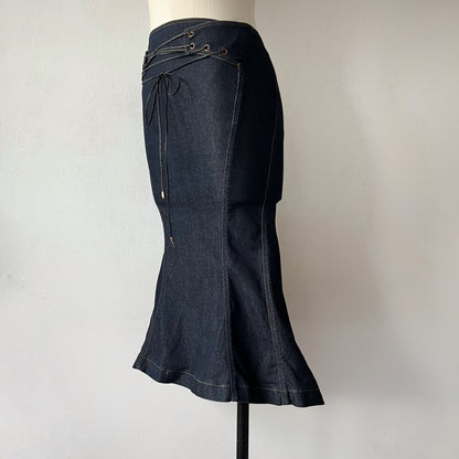 2002 Roberto Cavalli denim skirt