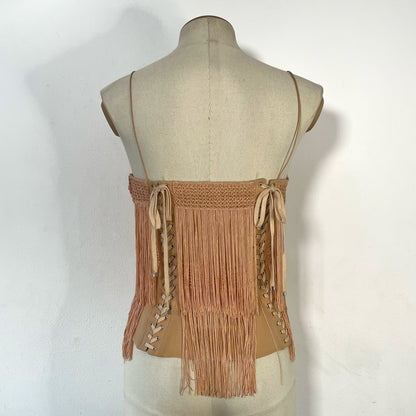 Dolce & Gabbana 2001 fringe bustier top